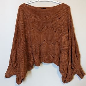 Balloon Sleeve Oversized Crochet Top